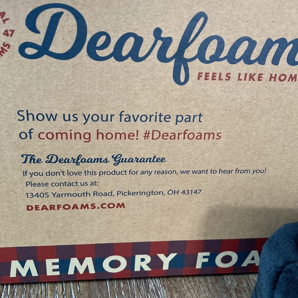 New Men's Dearfoams Memory Foam Slippers Size M
